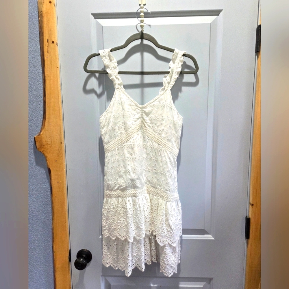 Sim And Sam Crochet Floral Eyelet Dress Size Medium